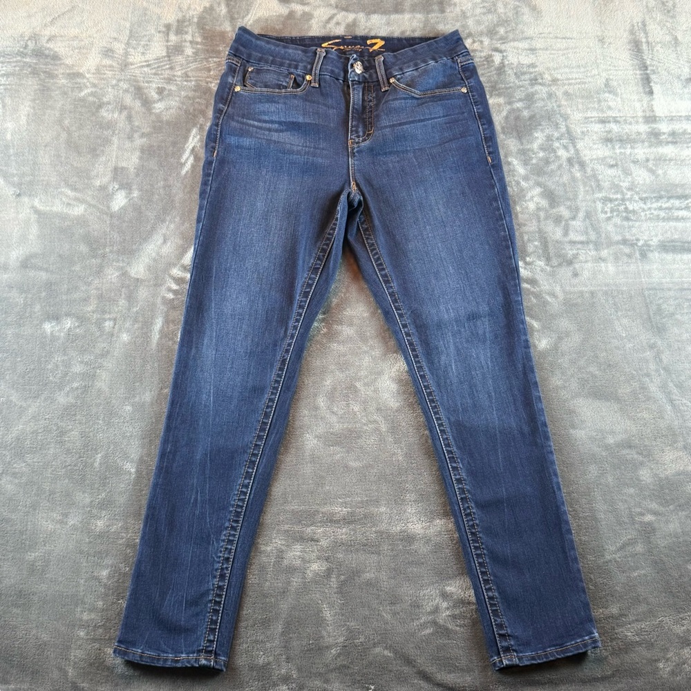 Seven‎ 7 Women's Jeans Size 8 Tummyless High Rise Skinny Dark Wash